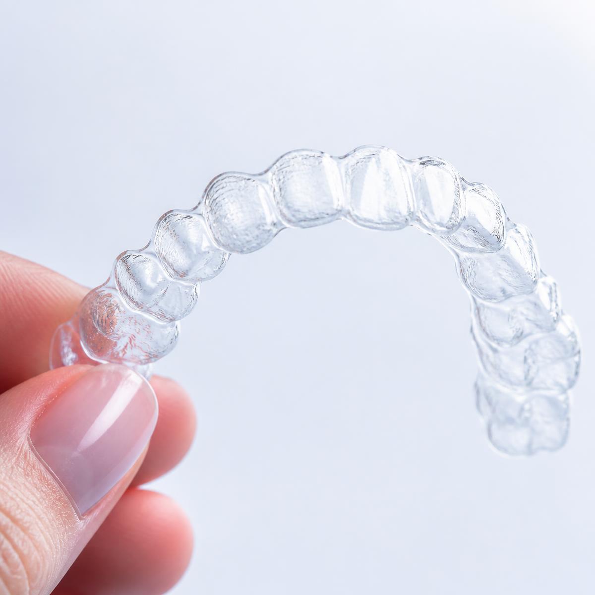 Clear orthodontic aligner produced from a 3D digital scan
